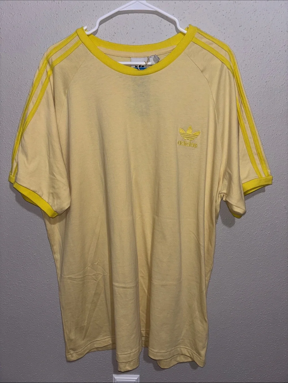 adidas Pale Yellow Tee with Bright Yellow Trim
